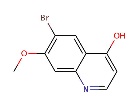 Molecular Structure of 1361235-54-2 (6-bromo-7-methoxyquinolin-4-ol)