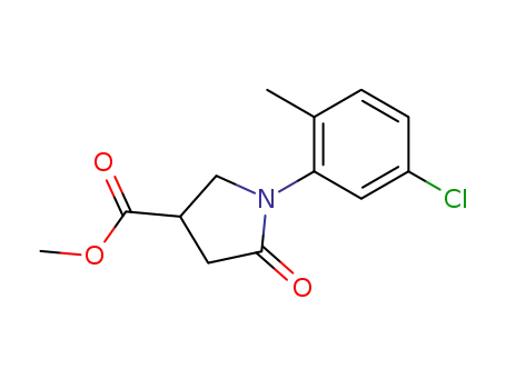 Molecular Structure of 63675-01-4 (3-Pyrrolidinecarboxylic acid, 1-(5-chloro-2-methylphenyl)-5-oxo-, methyl
ester)