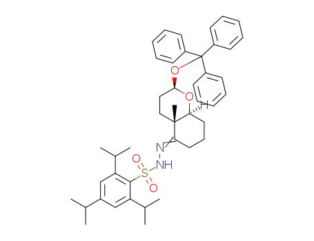 Molecular Structure of 1373344-34-3 ((2R,4aR,8aS)-4a-methyl-2-trityloxyoctahydrochromen-5-N'-(2,4,6-triisopropylbenzenesulfono)hydrazone)