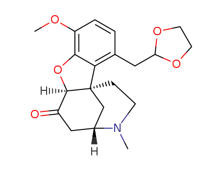 Molecular Structure of 1315614-03-9 ((4S, 6aS, 11bR)-11-(1,3-dioxolan-2-ylmethyl)-8-methoxy-3-methyl-2,3,4,5-tetra-hydro-1H-4,11b-methano[1]benzofuro[3,2-d]azocin-6-one)