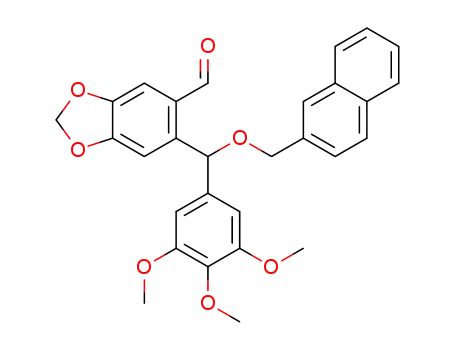 6-[(naphth-2-ylmethoxy)-(3,4,5-trimethoxyphenyl)methyl]-benzo[1,3]dioxole-5-carbaldehyde