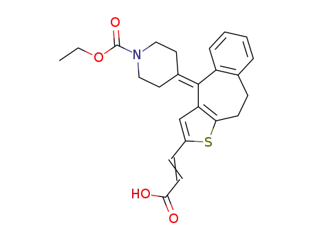 Molecular Structure of 1262518-41-1 (3-[4-(1-ethoxycarbonylpiperidin-4-ylidene)-9,10-dihydro-4H-1-thiabenzo[f]azulen-2-yl]acrylic acid)