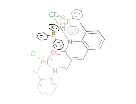 ((C<sub>6</sub>H<sub>5</sub>)3P)2ClPd[SC<sub>6</sub>H<sub>4</sub>NCHC<sub>9</sub>H<sub>4</sub>(CH<sub>3</sub>)(O)N]PdCl