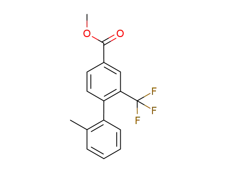 Molecular Structure of 1140462-05-0 (methyl 2'-methyl-2-(trifluoromethyl)biphenyl-4-carboxylate)