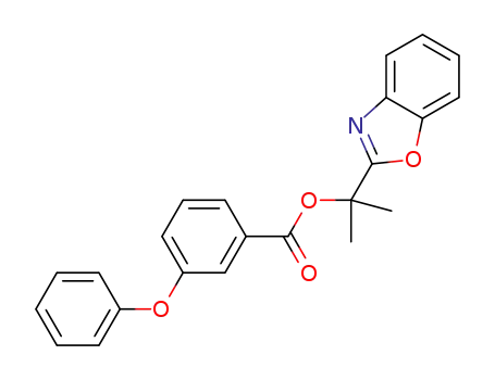 Molecular Structure of 1347646-79-0 (1-(benzoxazol-2-yl)-1-methylethyl-3-phenoxybenzoate)