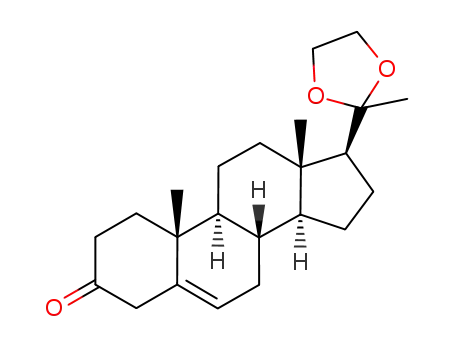 Molecular Structure of 1427208-28-3 (pregn-5-ene-3,20-dione cyclic 20-(1,2-ethanediylacetal))
