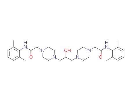 Molecular Structure of 1213269-66-9 (1,3-bis{4-[(2,6-dimethylphenyl)aminocarbonylmethyl]-piperazin-1-yl}propan-2-ol)