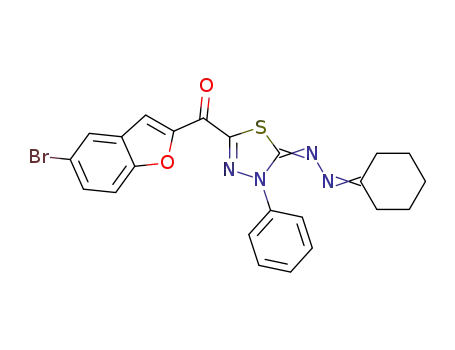 5-[(5-bromo-1-benzofuran-2-yl)carbonyl]-3-phenyl-1,3,4-thiadiazol-2(3H)-one cyclohexylidenehydrazone