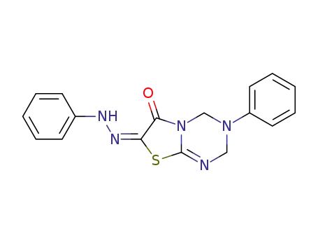 (E)-3-phenyl-7-(2-phenylhydrazono)-3,4-dihydro-2H-thiazolo[3,2-a][1,3,5]triazin-6(7H)-one