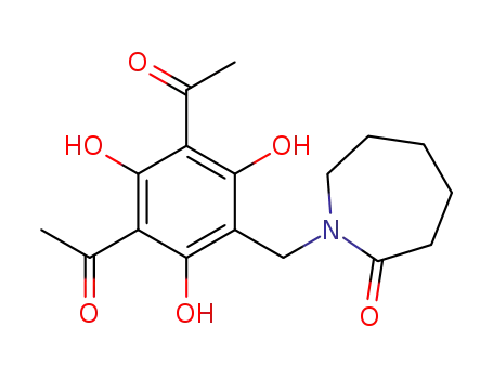 Molecular Structure of 1400992-04-2 (1,1'-(2,4,6-trihydroxy-5-((2-oxoazepan-1-yl)methyl)-1,3-phenylene)diethanone)