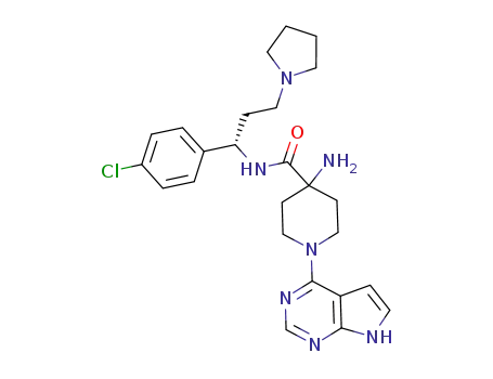 4-amino-N-[(1S)-1-(4-chlorophenyl)-3-pyrrolidin-1-ylpropyl]-1-(7H-pyrrolo[2,3-d]pyrimidin-4-yl)piperidine-4-carboxamide