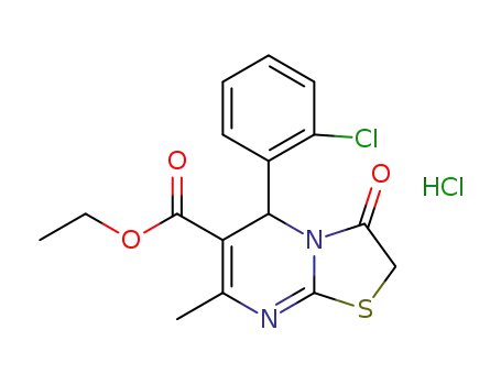 ethyl 5-(2-chlorophenyl)-7-methyl-3-oxo-2,3-dihydro-5H-[1,3]thiazolo[3,2-a]pyrimidine-6-carboxylate hydrochloride