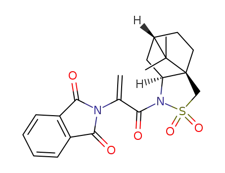 Molecular Structure of 1332724-61-4 (N-{2-(1,3-dioxoisoindolin-2-yl)acryloyl}-(1R,2S,4S)-bornane-10,2-sultam)