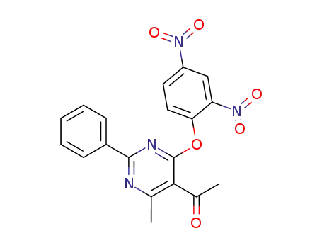 Molecular Structure of 133761-08-7 (1-[4-(2,4-Dinitro-phenoxy)-6-methyl-2-phenyl-pyrimidin-5-yl]-ethanone)