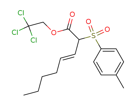 Molecular Structure of 131156-18-8 ((E)-2-(Toluene-4-sulfonyl)-oct-3-enoic acid 2,2,2-trichloro-ethyl ester)