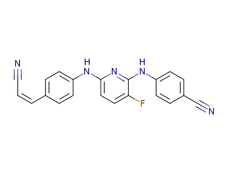 Molecular Structure of 1609687-21-9 (4-{6-(4-(2-cyanovinyl)phenyl)amino-3-fluoropyridin-2-ylamino}benzonitrile)