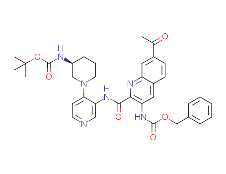 tert-butyl [(3S)-1-(3-{[(7-acetyl-3-{[(benzyloxy)carbonyl]amino}quinolin-2-yl)carbonyl]amino}pyridin-4-yl)piperidin-3-yl]carbamate