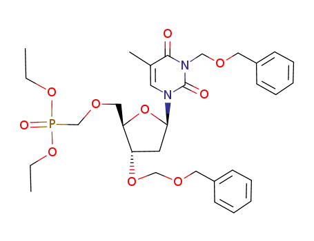 3-N,3'-O-bis(benzylomethyl)-2'-deoxy-5'-O-phosphonomethylthymidine diethyl ester
