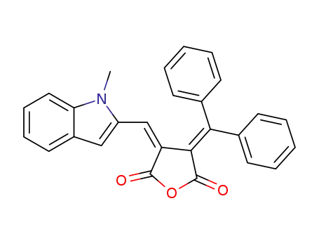 Molecular Structure of 125061-26-9 (Z-(1-methyl-2-indolylmethylene)-diphenylmethylenesuccinic anhydride)