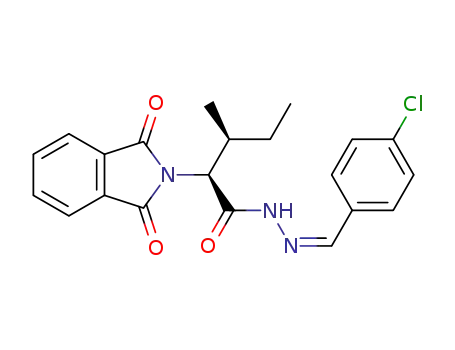 Molecular Structure of 1637438-74-4 ((Z)-N'-(4-chlorobenzylidene)-2-(1,3-dioxoisoindolin-2-yl)-3-methylpentanehydrazide)