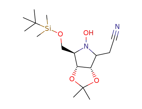2-((3aS,6R,6aR)-6-(((tert-butyldimethylsilyl)oxy)methyl)-5-hydroxy-2,2-dimethyltetrahydro-3aH-[1,3]dioxolo[4,5-c]pyrrol-4-yl)acetonitrile