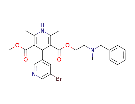 2,6-dimethyl-4-(5-bromo-3-pyridyl)-1,4-dihydropyridine-3,5-dicarboxylic acid 3-β-(N-benzyl-N-methylamino)ethyl ester 5-methyl ester