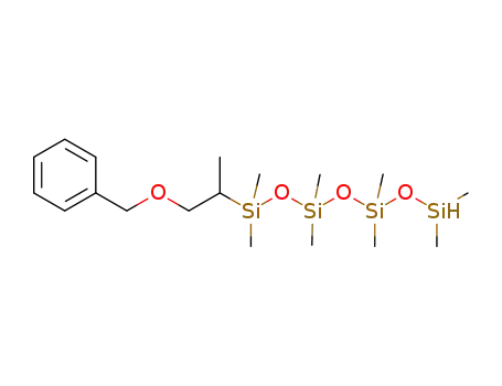 Molecular Structure of 1567765-13-2 (1-(1-methyl-2-benzyloxyethyl)-1,1,3,3,5,5,7,7-octamethyltetrasiloxane)