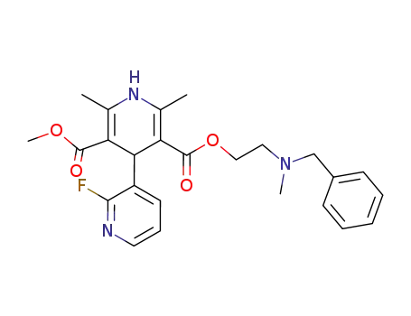 Molecular Structure of 108338-05-2 (2-Fluoro-2',6'-dimethyl-1',4'-dihydro-[3,4']bipyridinyl-3',5'-dicarboxylic acid 5'-[2-(benzyl-methyl-amino)-ethyl] ester 3'-methyl ester)
