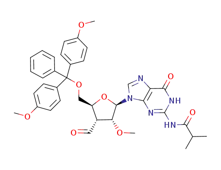 N-(9-{(2R,3R,4R,5S)-5-[Bis-(4-methoxy-phenyl)-phenyl-methoxymethyl]-4-formyl-3-methoxy-tetrahydro-furan-2-yl}-6-oxo-6,9-dihydro-1H-purin-2-yl)-isobutyramide