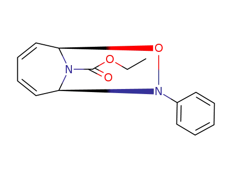 Molecular Structure of 20089-10-5 (7-Oxa-8,9-diazabicyclo[4.2.1]nona-2,4-diene-9-carboxylic acid,
8-phenyl-, ethyl ester)
