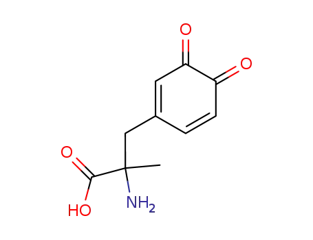 Molecular Structure of 73688-25-2 (2-Amino-3-(3,4-dioxo-cyclohexa-1,5-dienyl)-2-methyl-propionic acid)