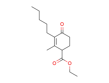 Molecular Structure of 13900-82-8 (2-methyl-4-oxo-3-pentyl-cyclohex-2-enecarboxylic acid ethyl ester)