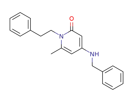 Molecular Structure of 195005-29-9 (2(1H)-Pyridinone, 6-methyl-1-(2-phenylethyl)-4-[(phenylmethyl)amino]-)