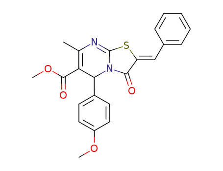 5-(4-Methoxy-phenyl)-7-methyl-3-oxo-2-[1-phenyl-meth-(Z)-ylidene]-2,3-dihydro-5H-thiazolo[3,2-a]pyrimidine-6-carboxylic acid methyl ester