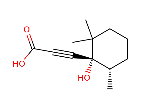 Molecular Structure of 7498-60-4 (3-(1-hydroxy-2,2,6-trimethylcyclohexyl)prop-2-ynoic acid)