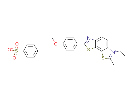 3-ethyl-7-(4-methoxy-phenyl)-2-methyl-benzo[1,2-<i>d</i>;4,3-<i>d</i>']bisthiazolium; toluene-4-sulfonate