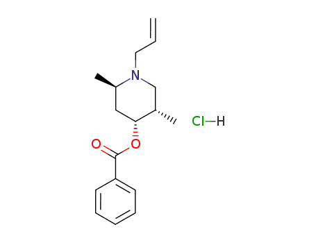Molecular Structure of 62928-64-7 (4-Piperidinol, 2,5-dimethyl-1-(2-propenyl)-, benzoate (ester),
hydrochloride)