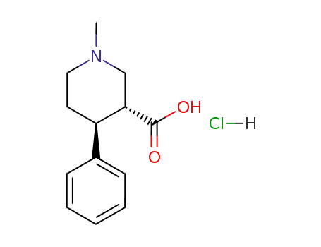(+/-)-1-methyl-4<i>t</i>-phenyl-piperidine-3<i>r</i>-carboxylic acid ; hydrochloride