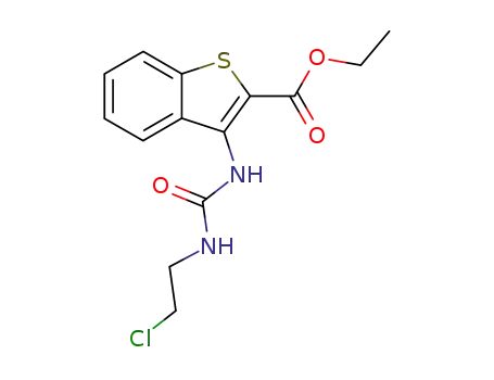 Molecular Structure of 167225-15-2 (Benzo[b]thiophene-2-carboxylic acid,
3-[[[(2-chloroethyl)amino]carbonyl]amino]-, ethyl ester)