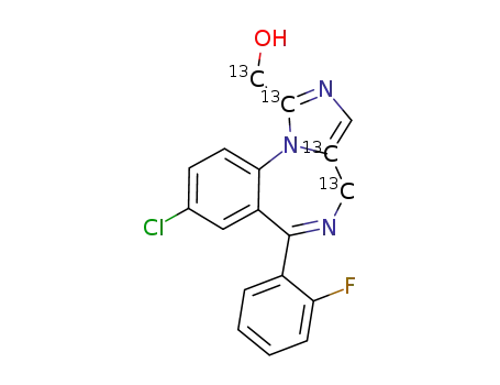 Molecular Structure of 1189677-14-2 (1'-HYDROXYMIDAZOLAM-13C3)
