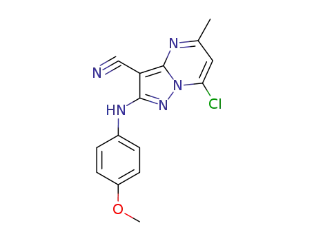 Pyrazolo[1,5-a]pyrimidine-3-carbonitrile,
7-chloro-2-[(4-methoxyphenyl)amino]-5-methyl-
