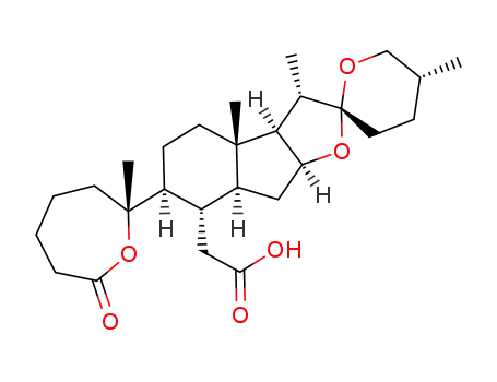 Molecular Structure of 909879-88-5 ((25R)-5,6-seco-A-homo-5<sup>(10)</sup>-oxa-5-oxo-spirostan-6-oic acid)