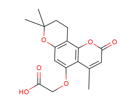 Molecular Structure of 888027-28-9 ([(4,8,8-Trimethyl-2-oxo-9,10-dihydro-2H,8H-pyrano[2,3-f]chromen-5-yl)oxy]acetic acid)
