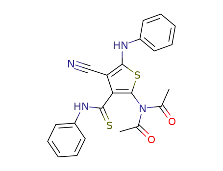 2-diacetylamino-3-phenylthiocarbamoyl-4-cyano-5-phenylaminothiophene