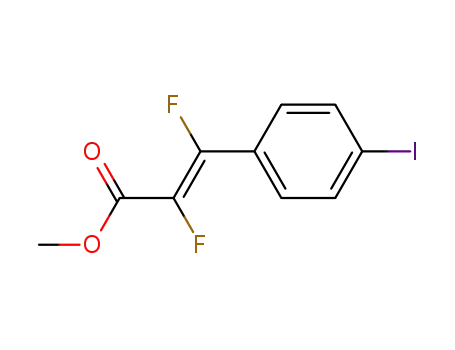 Molecular Structure of 61855-61-6 (2-Propenoic acid, 2,3-difluoro-3-(4-iodophenyl)-, methyl ester, (E)-)