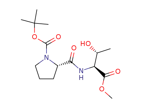 Molecular Structure of 80897-23-0 (L-Threonine, N-[N-[(1,1-dimethylethoxy)carbonyl]-L-prolyl]-, methyl ester)
