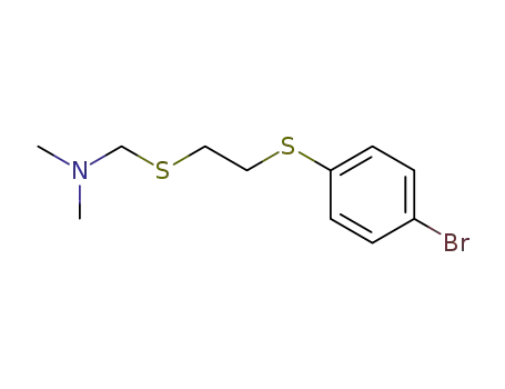 Molecular Structure of 19366-42-8 (4-Brom-1-<2-dimethylaminomethylmercapto-aethylmercapto>-benzol)