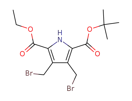 Molecular Structure of 492454-08-7 (1H-Pyrrole-2,5-dicarboxylic acid, 3,4-bis(bromomethyl)-,
1,1-dimethylethyl ethyl ester)