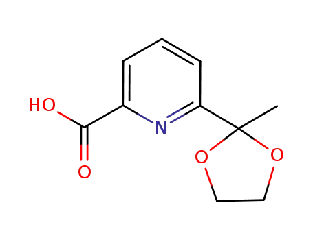 Molecular Structure of 122637-38-1 (6-(2-Methyl-1,3-dioxolan-2-yl)-2-pyridinecarboxylic acid)