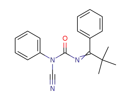 Molecular Structure of 61705-45-1 (Urea, cyano(2,2-dimethyl-1-phenylpropylidene)phenyl-)